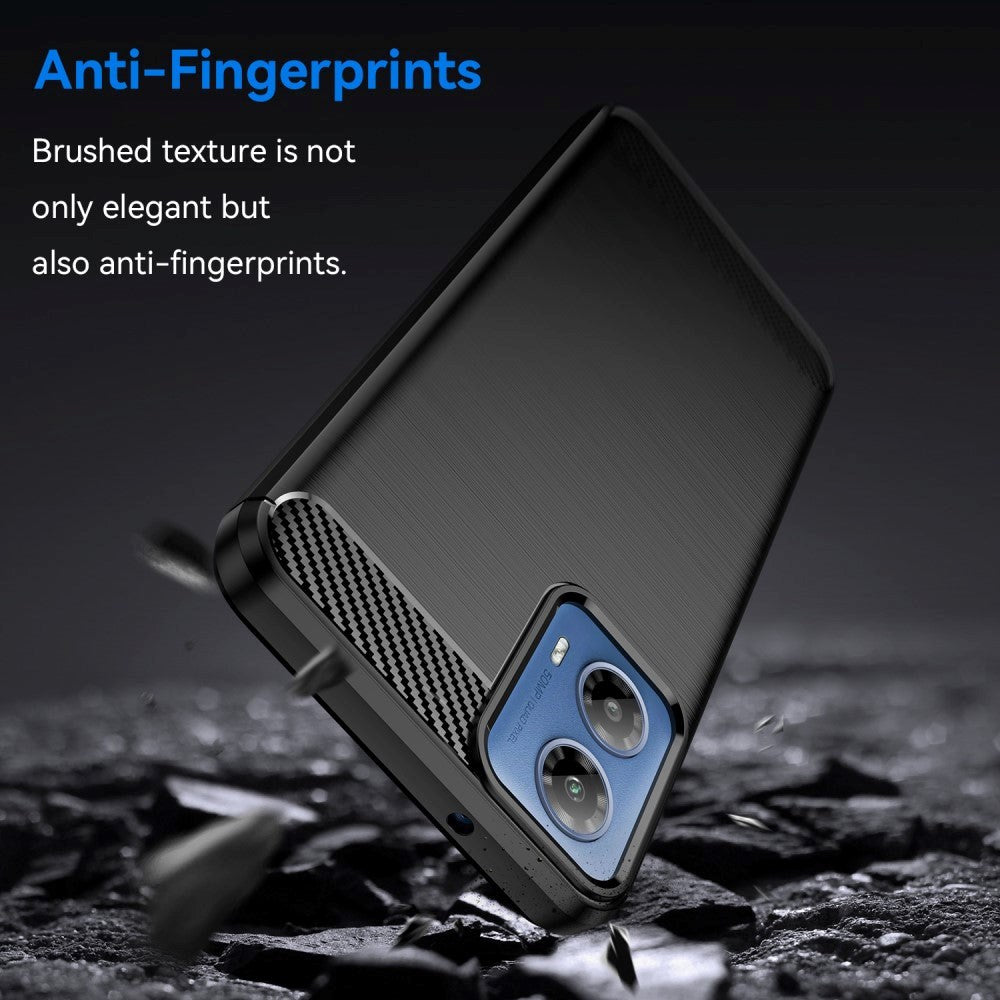 Motorola Moto G34 Brushed Carbon Cover - Sort
