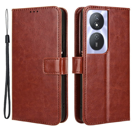 EIDERWOOD Honor X7b / 90 Smart Kunstlæder Flip Cover m. Strop - Brun
