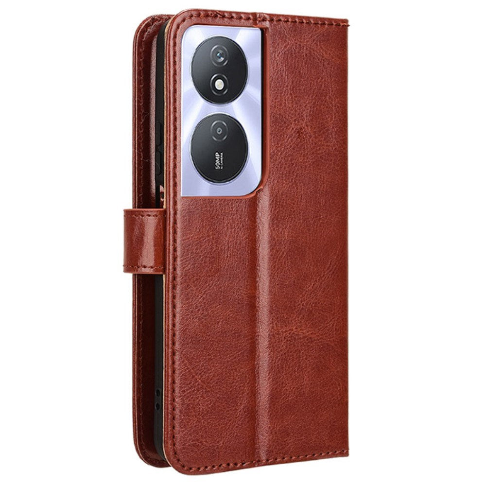 EIDERWOOD Honor X7b / 90 Smart Kunstlæder Flip Cover m. Strop - Brun