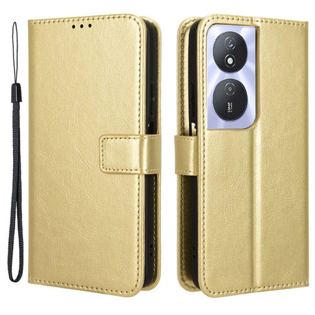 EIDERWOOD Honor X7b / 90 Smart Kunstlæder Flip Cover m. Strop - Guld