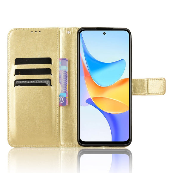 EIDERWOOD Honor X7b / 90 Smart Kunstlæder Flip Cover m. Strop - Guld
