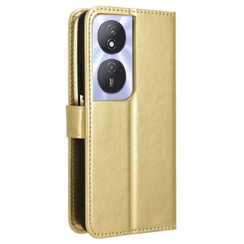 EIDERWOOD Honor X7b / 90 Smart Kunstlæder Flip Cover m. Strop - Guld