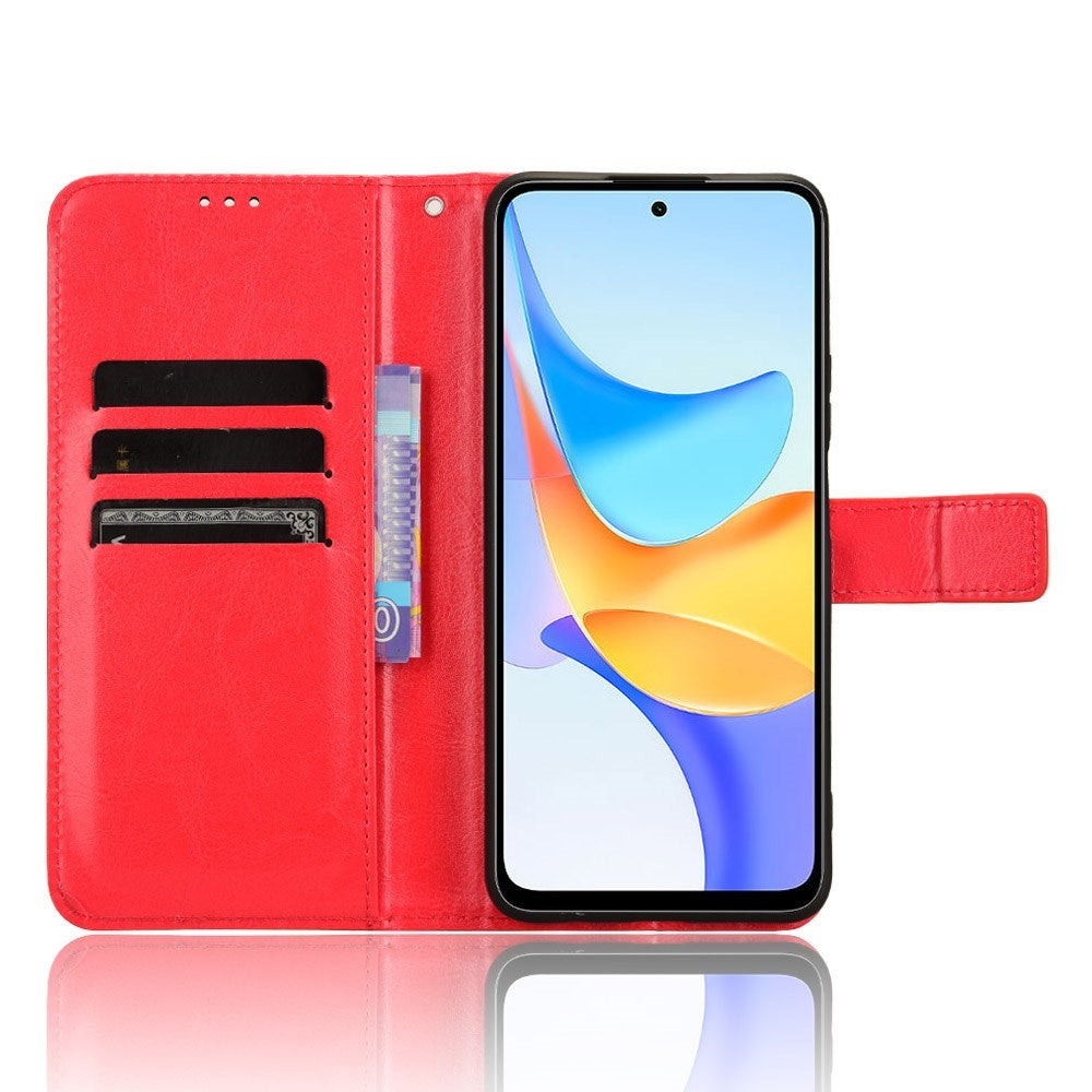 EIDERWOOD Honor X7b / 90 Smart Kunstlæder Flip Cover m. Strop - Rød