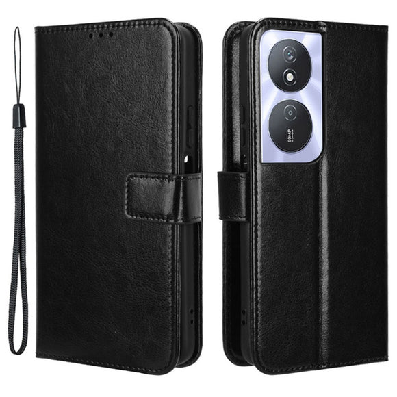 EIDERWOOD Honor X7b / 90 Smart Kunstlæder Flip Cover m. Strop - Sort