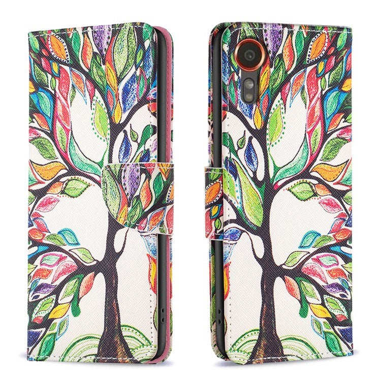 EIDERWOOD Samsung Galaxy Xcover 7 Flip Cover m. 2 x Kortholder - Farverigt Træ