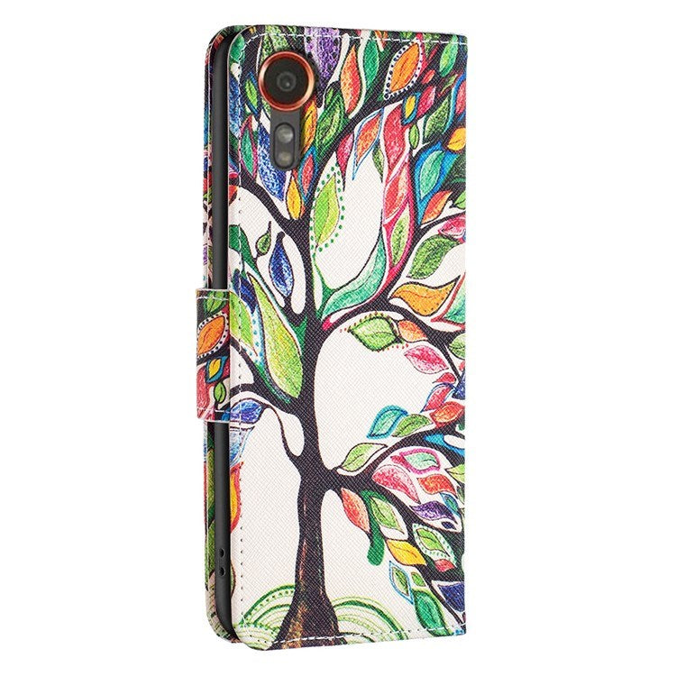 EIDERWOOD Samsung Galaxy Xcover 7 Flip Cover m. 2 x Kortholder - Farverigt Træ