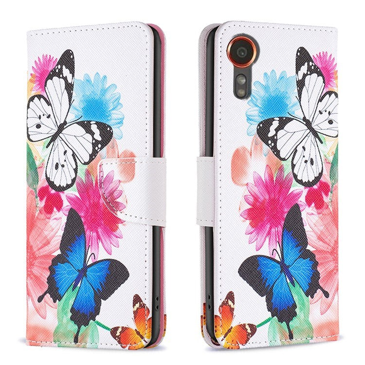 EIDERWOOD Samsung Galaxy Xcover 7 Flip Cover m. 2 x Kortholder - Sommerfugle & Blomster