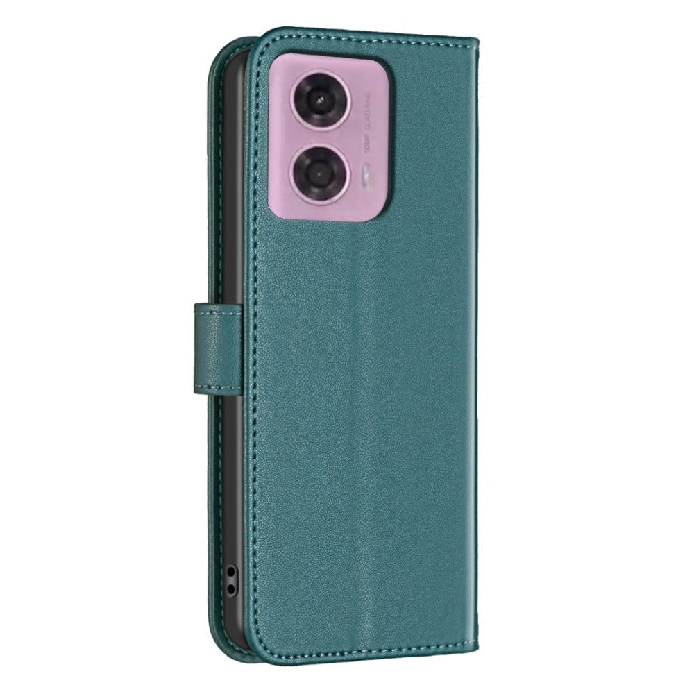 Motorola Moto G24 Kunstlæder Flip Cover m. Kortholder & Ståfunktion - Grøn