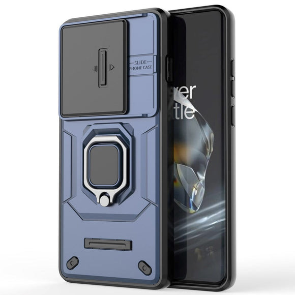 OnePlus 12 Håndværker Cover m. Magnetisk Kickstand & Cam Slider - Blå