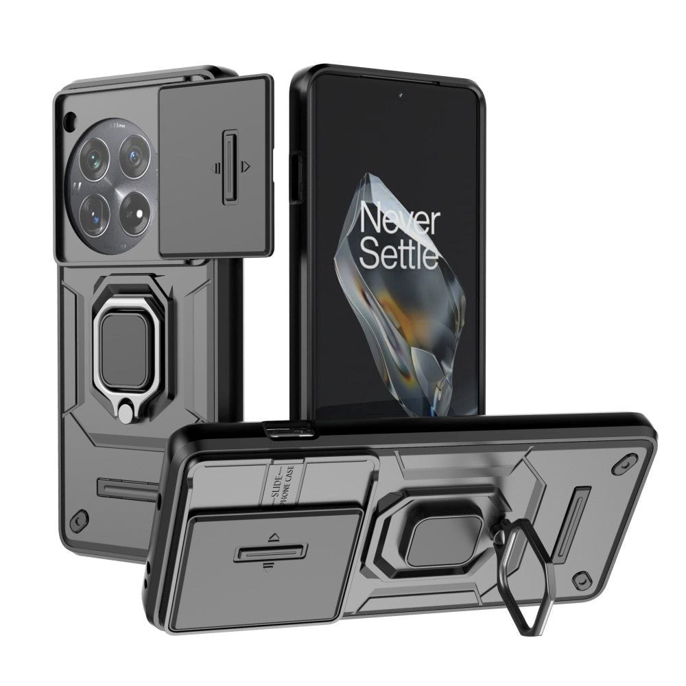 OnePlus 12 Håndværker Cover m. Magnetisk Kickstand & Cam Slider - Sort