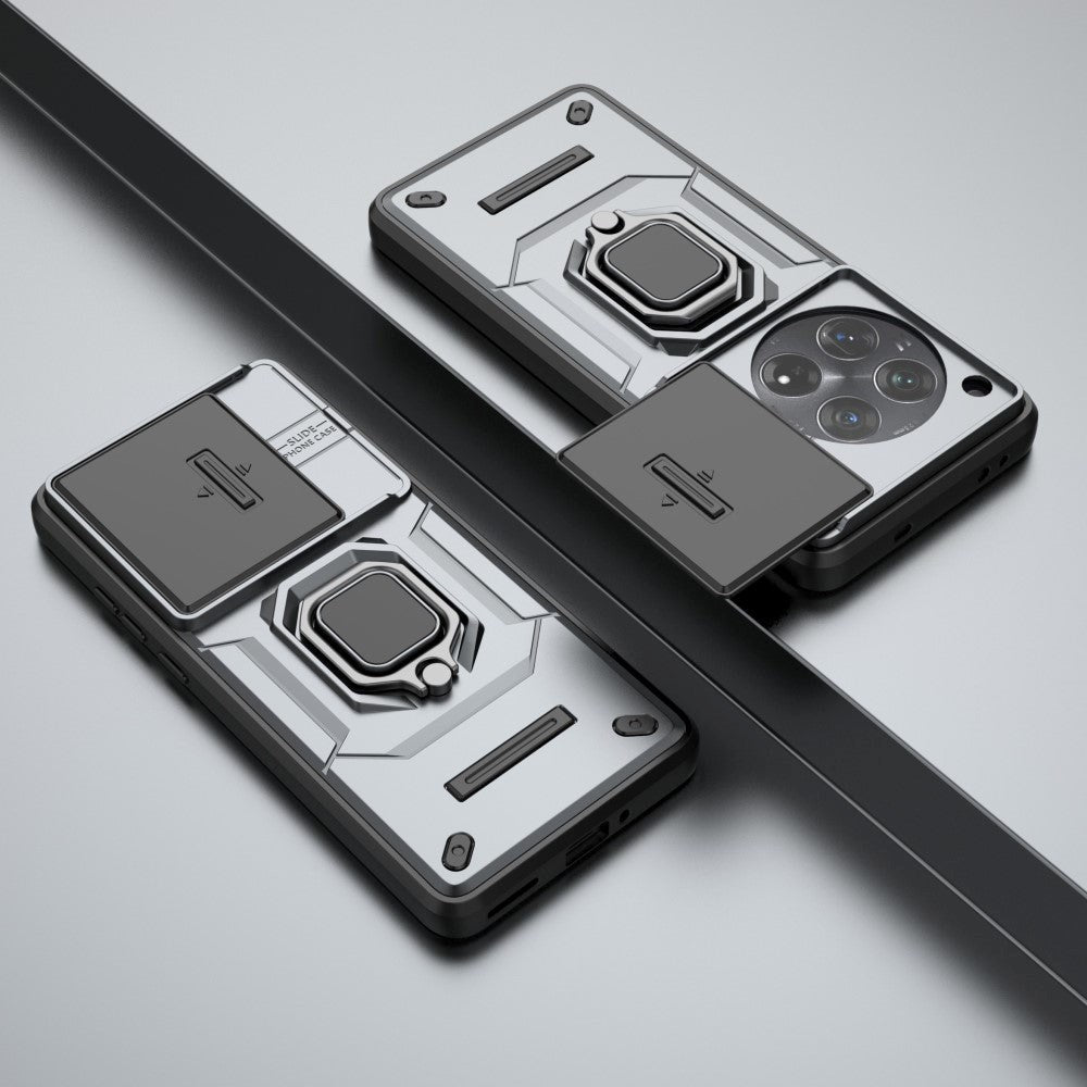 OnePlus 12 Håndværker Cover m. Magnetisk Kickstand & Cam Slider - Grå