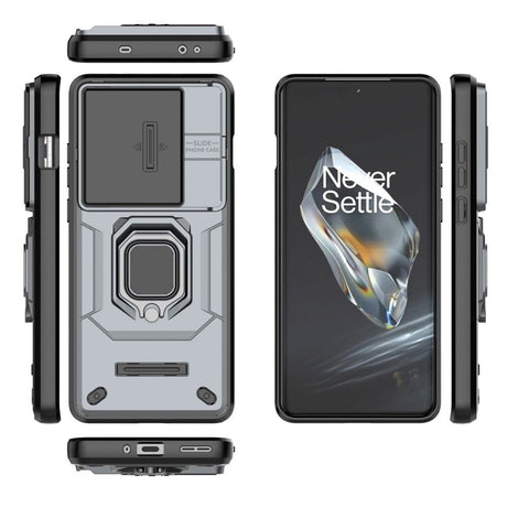 OnePlus 12 Håndværker Cover m. Magnetisk Kickstand & Cam Slider - Grå