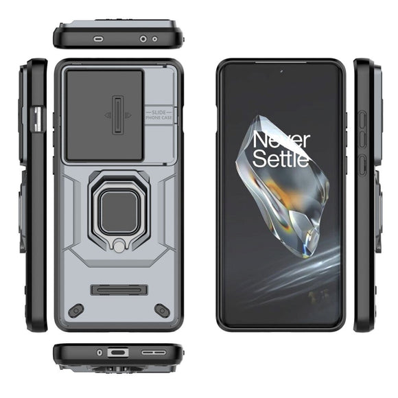 OnePlus 12 Håndværker Cover m. Magnetisk Kickstand & Cam Slider - Grå