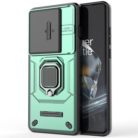OnePlus 12 Håndværker Cover m. Magnetisk Kickstand & Cam Slider - Grøn