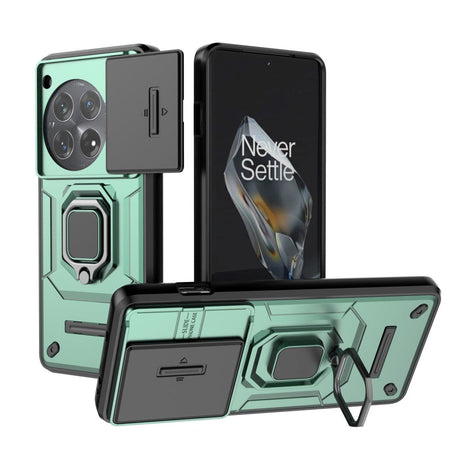 OnePlus 12 Håndværker Cover m. Magnetisk Kickstand & Cam Slider - Grøn