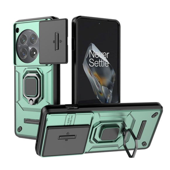 OnePlus 12 Håndværker Cover m. Magnetisk Kickstand & Cam Slider - Grøn