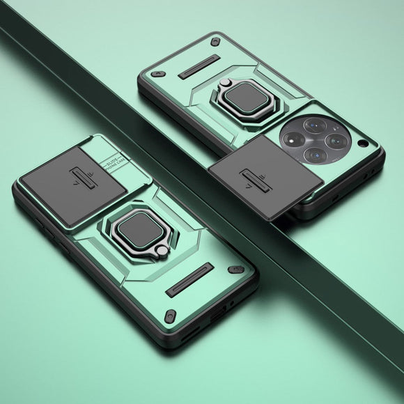 OnePlus 12 Håndværker Cover m. Magnetisk Kickstand & Cam Slider - Grøn