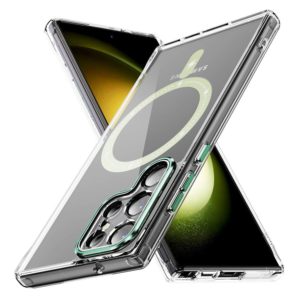 EIDERWOOD Samsung Galaxy S23 Ultra Hybrid Plastik Cover - MagSafe Kompatibel - Gennemsigtig / Grøn