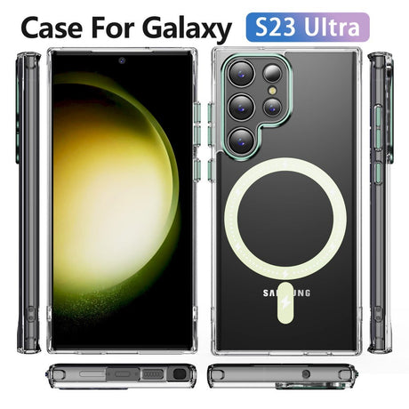 EIDERWOOD Samsung Galaxy S23 Ultra Hybrid Plastik Cover - MagSafe Kompatibel - Gennemsigtig / Grøn