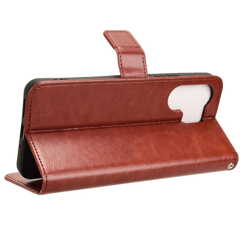 EIDERWOOD Xiaomi Redmi 13C (5G) Kunstlæder Flip Cover m. Strop - Brun