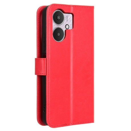 EIDERWOOD Xiaomi Redmi 13C (5G) Kunstlæder Flip Cover m. Strop - Rød