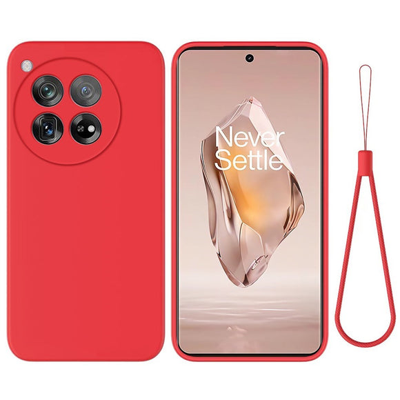 EIDERWOOD OnePlus 12R Liquid Silikone Cover m. Strop - Rød