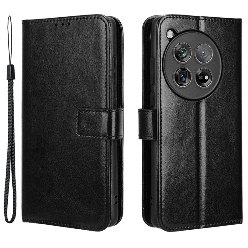 EIDERWOOD OnePlus 12R Blankt Læder Cover m. Pung & Strop - Sort