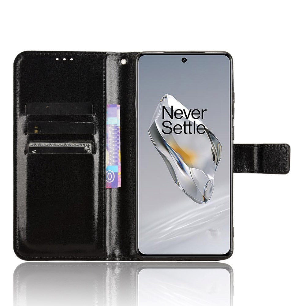 EIDERWOOD OnePlus 12R Blankt Læder Cover m. Pung & Strop - Sort