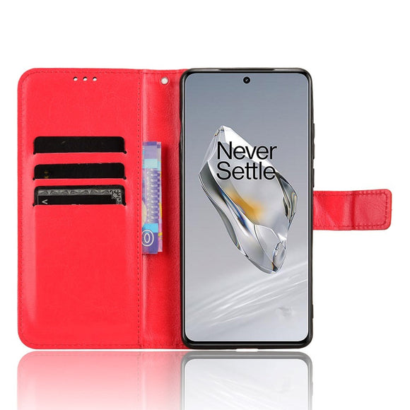 EIDERWOOD OnePlus 12R Blankt Læder Cover m. Pung & Strop - Rød