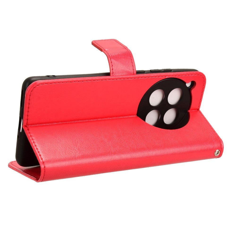 EIDERWOOD OnePlus 12R Blankt Læder Cover m. Pung & Strop - Rød