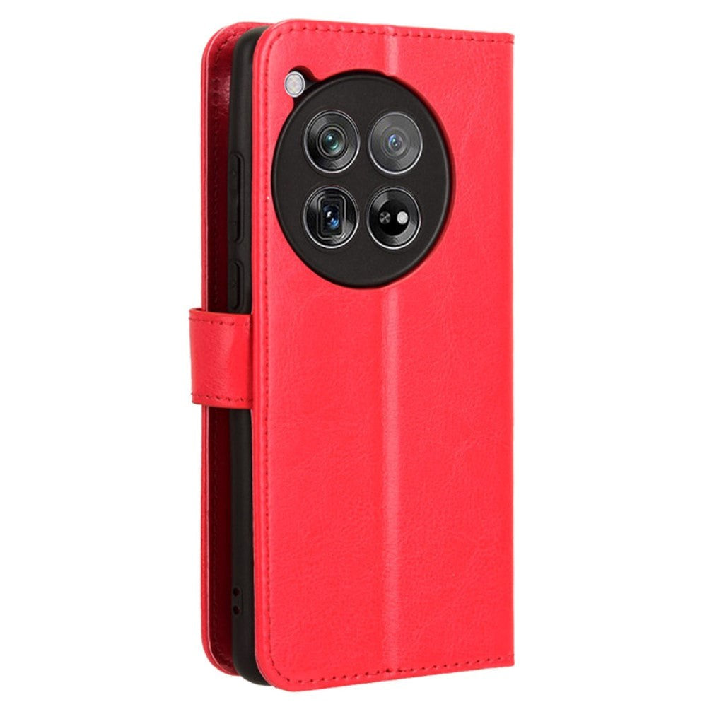 EIDERWOOD OnePlus 12R Blankt Læder Cover m. Pung & Strop - Rød