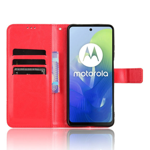 EIDERWOOD Motorola Moto G04 / G24 / G24 Power Blankt Læder Cover m. Pung & Strop - Rød