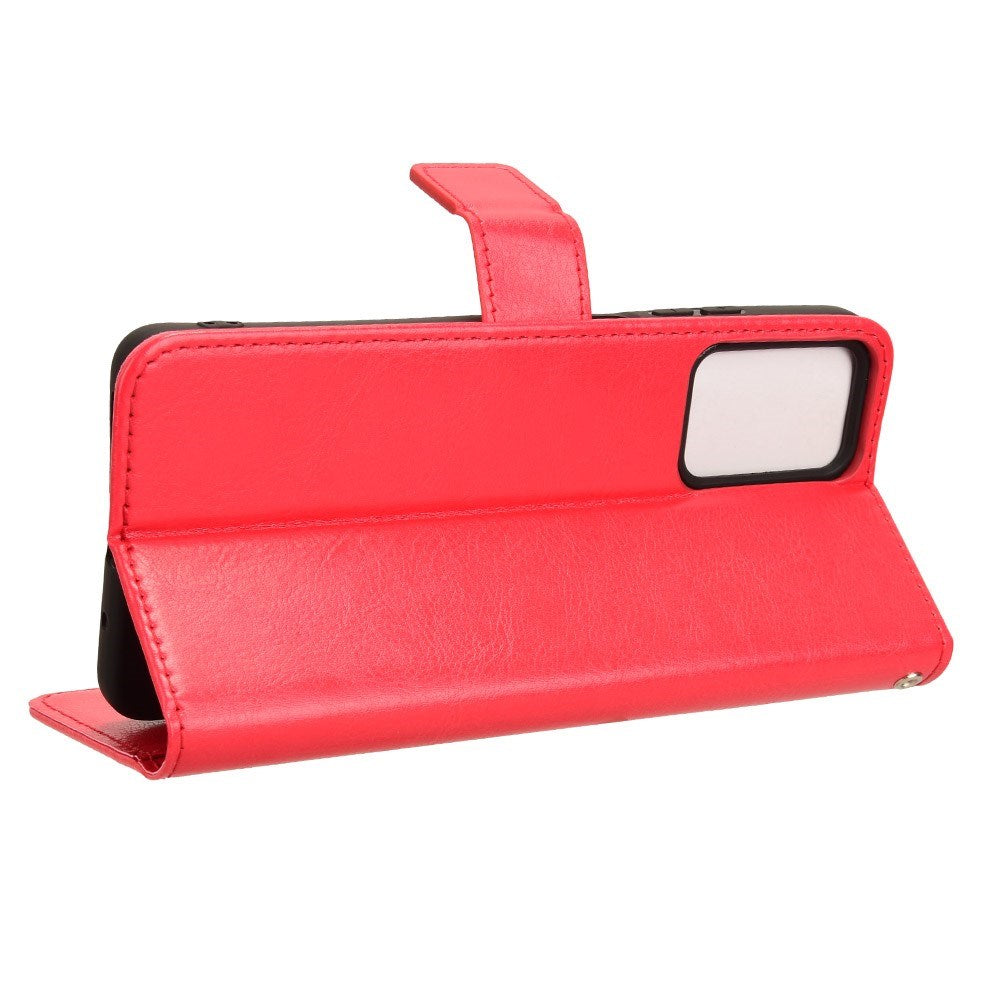 EIDERWOOD Motorola Moto G04 / G24 / G24 Power Blankt Læder Cover m. Pung & Strop - Rød