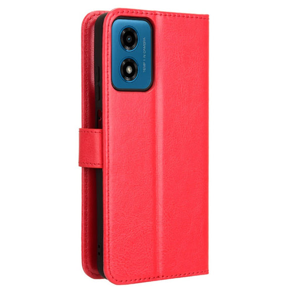 EIDERWOOD Motorola Moto G04 / G24 / G24 Power Blankt Læder Cover m. Pung & Strop - Rød