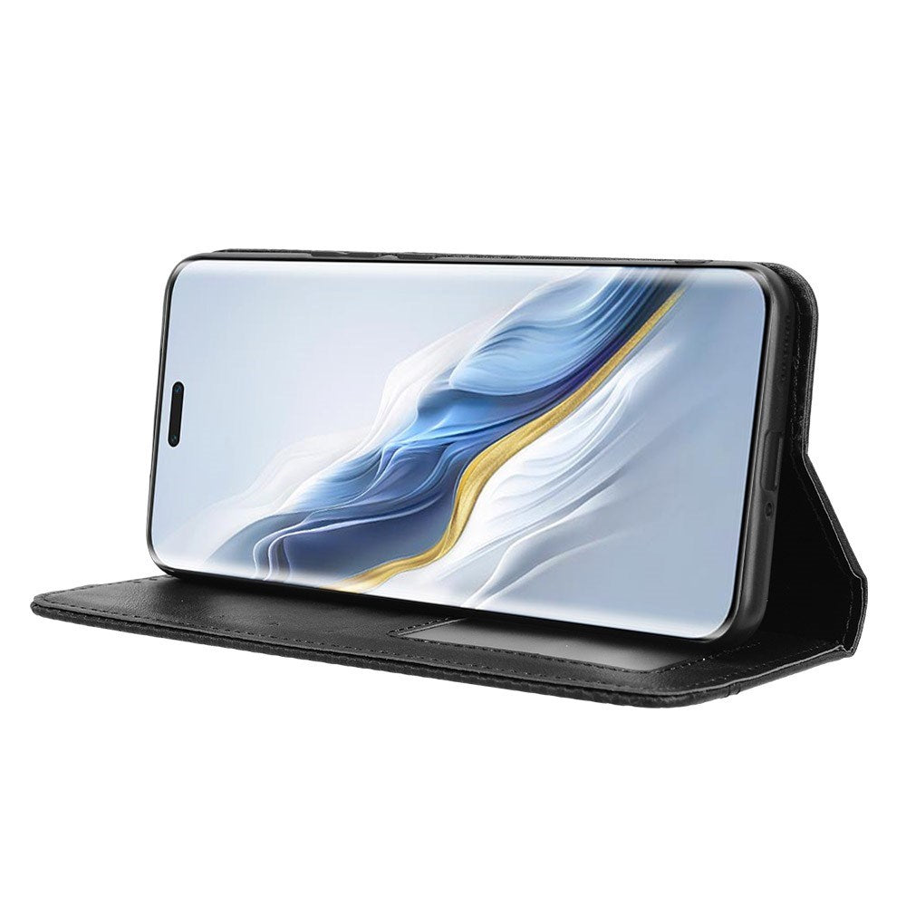 EIDERWOOD Honor Magic6 Pro (5G) Magnetisk Kunstlæder Flip Cover - Sort