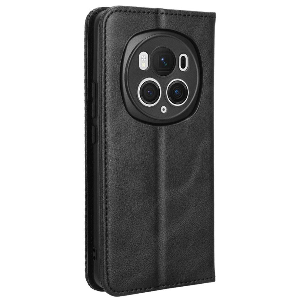 EIDERWOOD Honor Magic6 Pro (5G) Magnetisk Kunstlæder Flip Cover - Sort