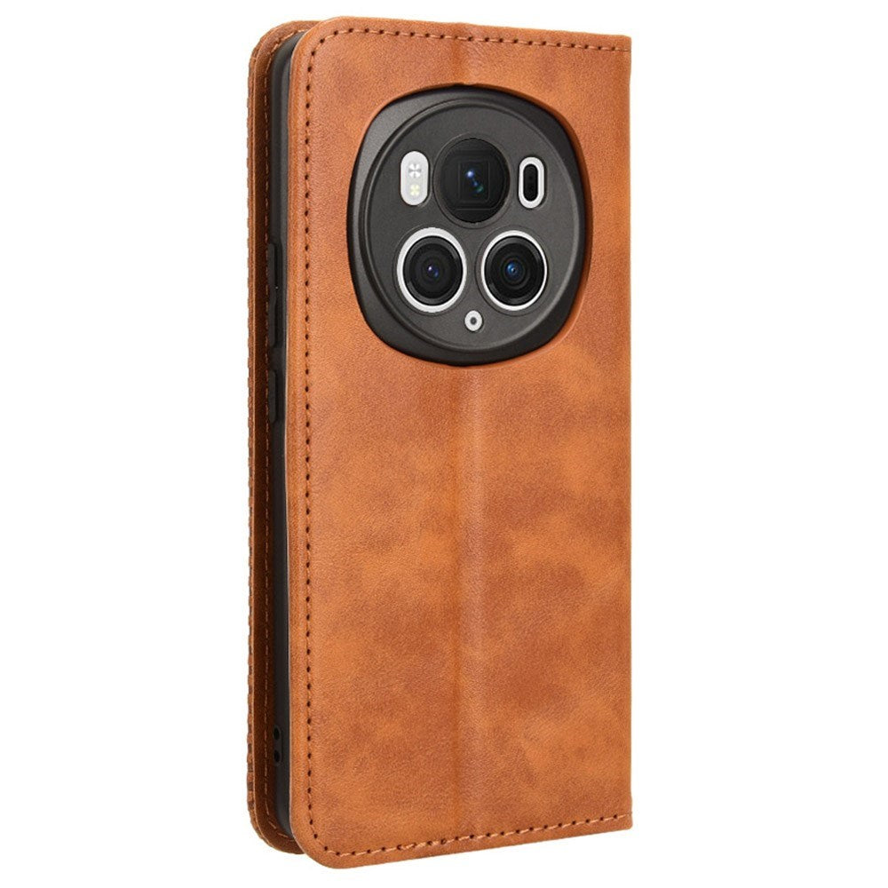EIDERWOOD Honor Magic6 Pro (5G) Magnetisk Kunstlæder Flip Cover - Brun