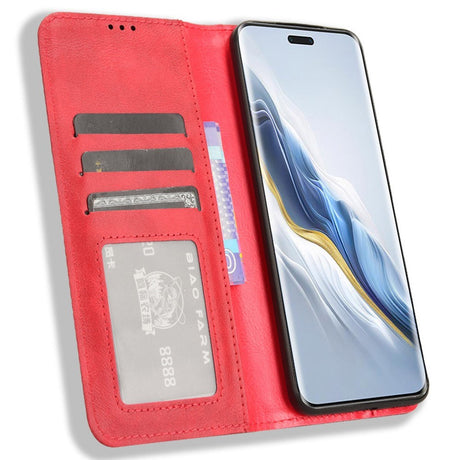 EIDERWOOD Honor Magic6 Pro (5G) Magnetisk Kunstlæder Flip Cover - Rød