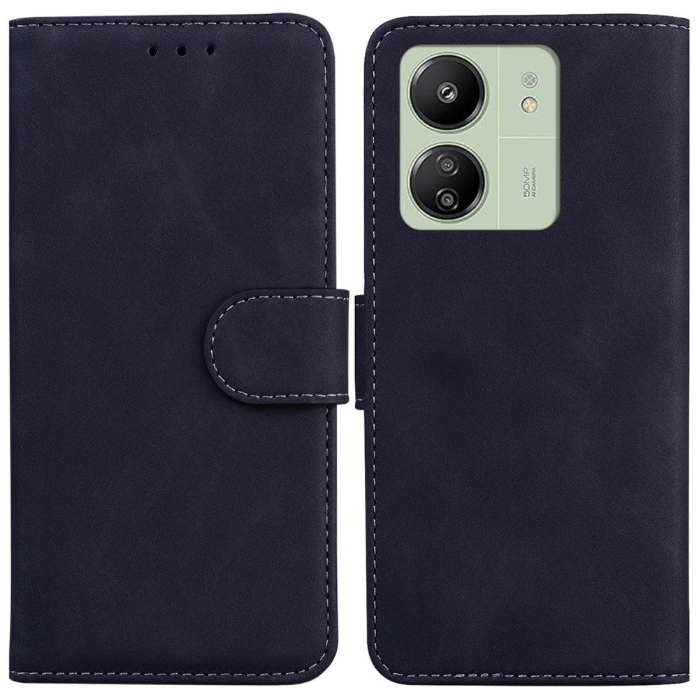 EIDERWOOD Xiaomi Redmi 13C (4G) / 13C (5G) / Poco C65 Kunstlæder Flip Cover m. Pung & Ståfunktion - Sort