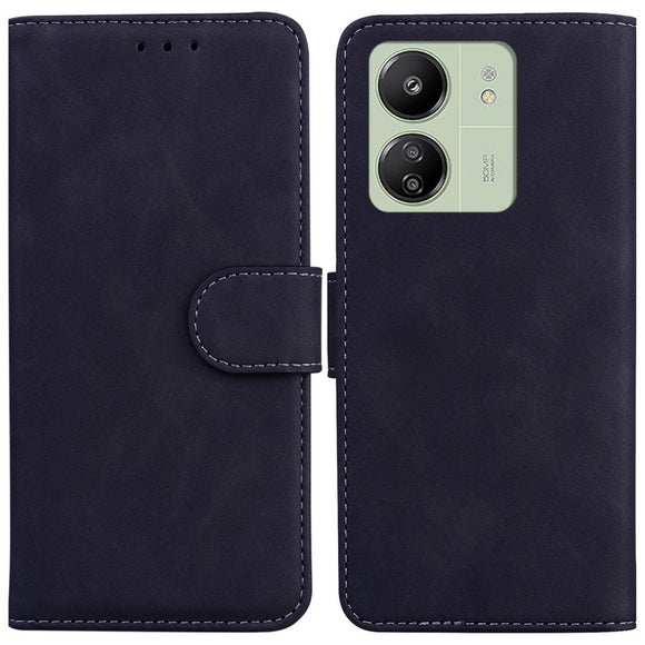 EIDERWOOD Xiaomi Redmi 13C (4G) / 13C (5G) / Poco C65 Kunstlæder Flip Cover m. Pung & Ståfunktion - Sort