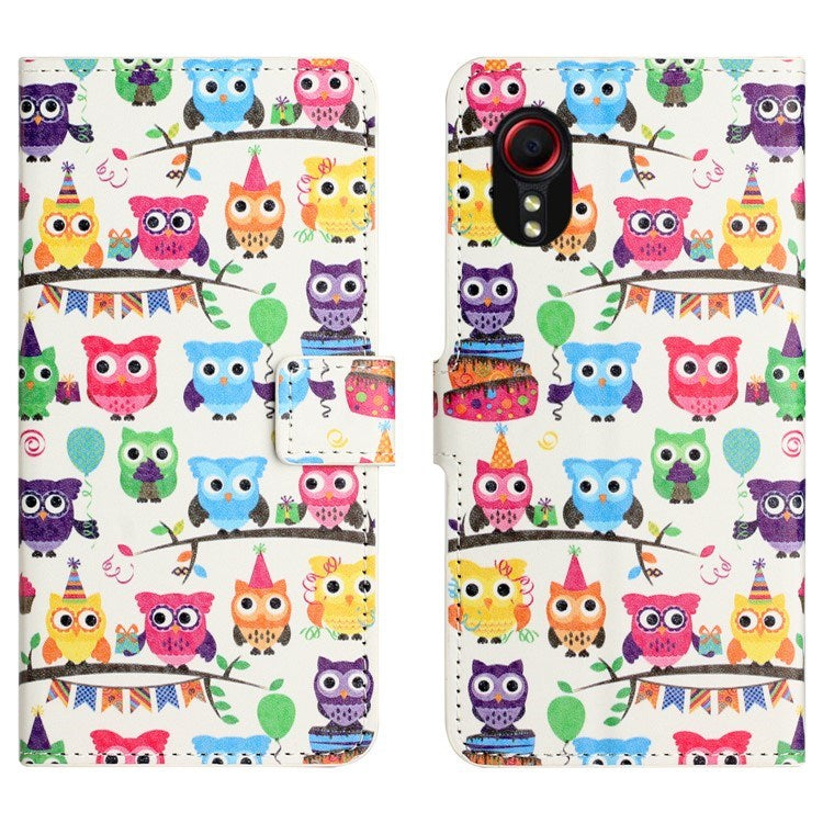 EIDERWOOD Samsung Galaxy Xcover 7 Flip Cover m. Kortholder & Ståfunktion - Ugler