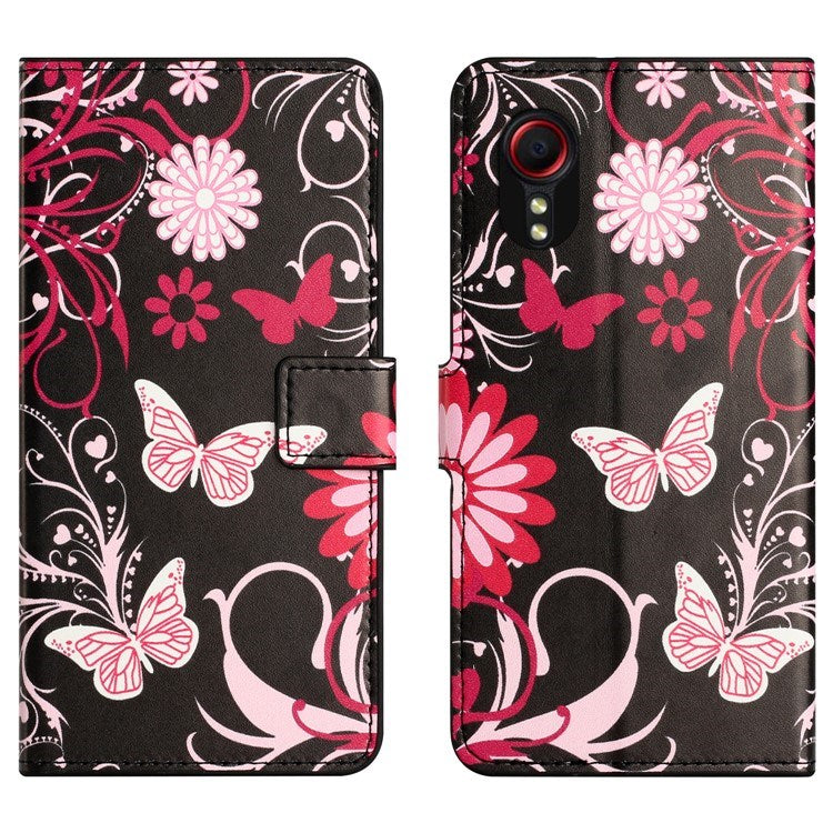 EIDERWOOD Samsung Galaxy Xcover 7 Flip Cover m. Kortholder & Ståfunktion - Sommerfugle