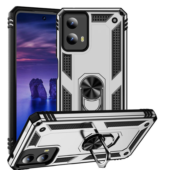 EIDERWOOD Motorola Moto G Play (2024) Håndværkercover m. Magnetisk Kickstand - Sølv