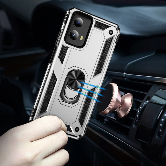 EIDERWOOD Motorola Moto G Play (2024) Håndværkercover m. Magnetisk Kickstand - Sølv