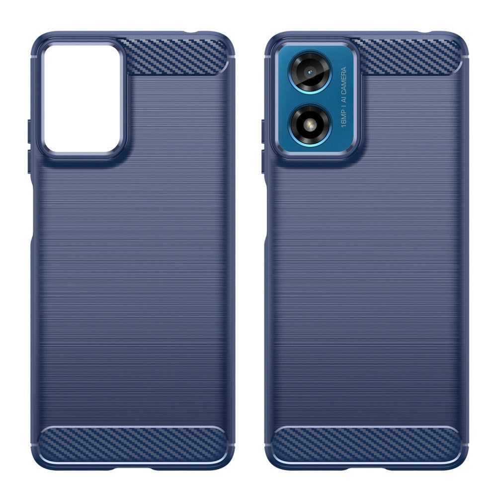 EIDERWOOD Motorola Moto G04 / G24 / G24 Power Brushed Carbon Cover - Blå