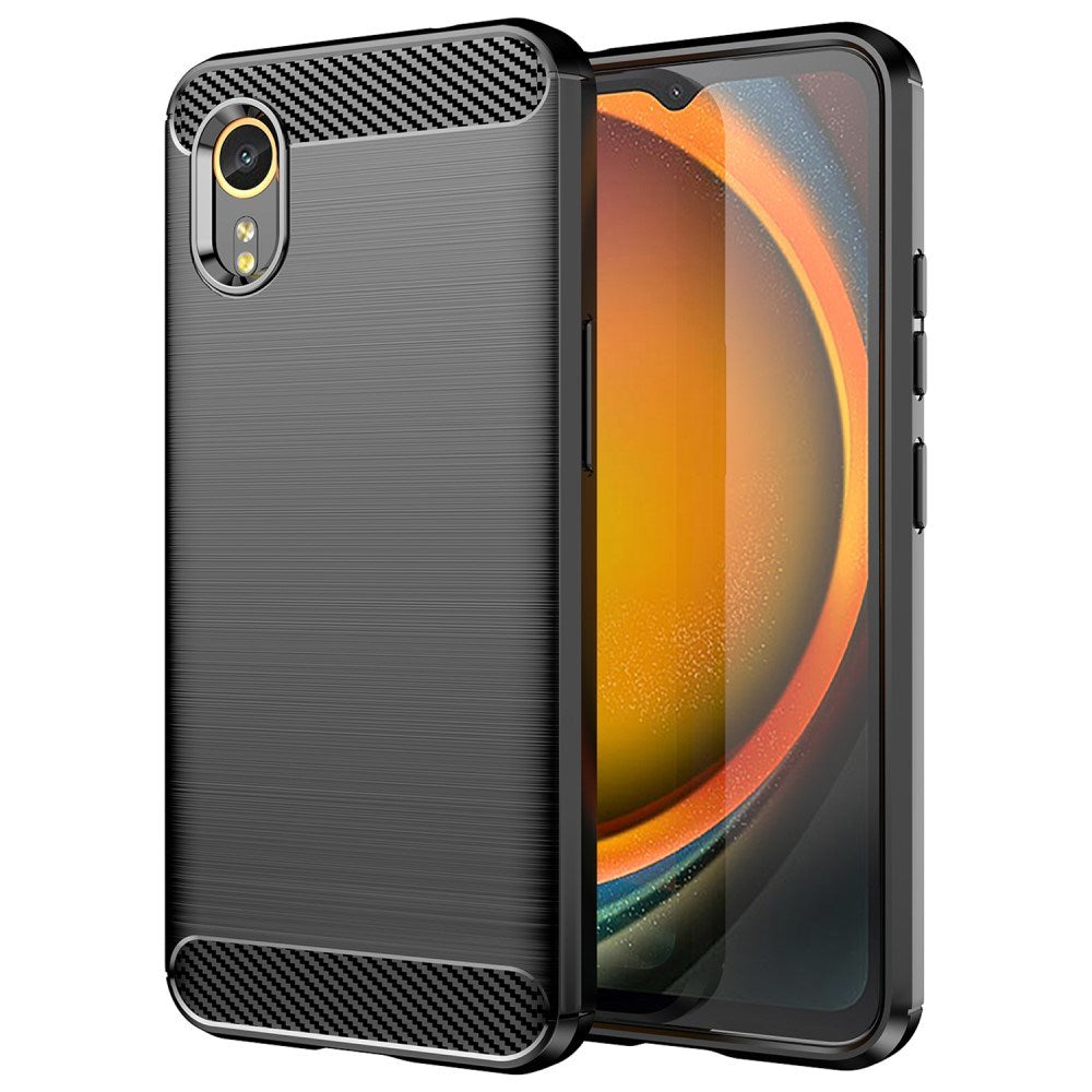 EIDERWOOD Samsung Galaxy Xcover 7 Brushed Carbon Fiber Fleksibelt Plastik Cover - Sort