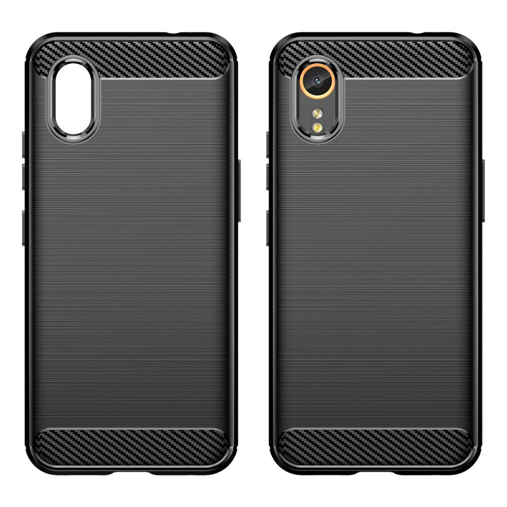 EIDERWOOD Samsung Galaxy Xcover 7 Brushed Carbon Fiber Fleksibelt Plastik Cover - Sort