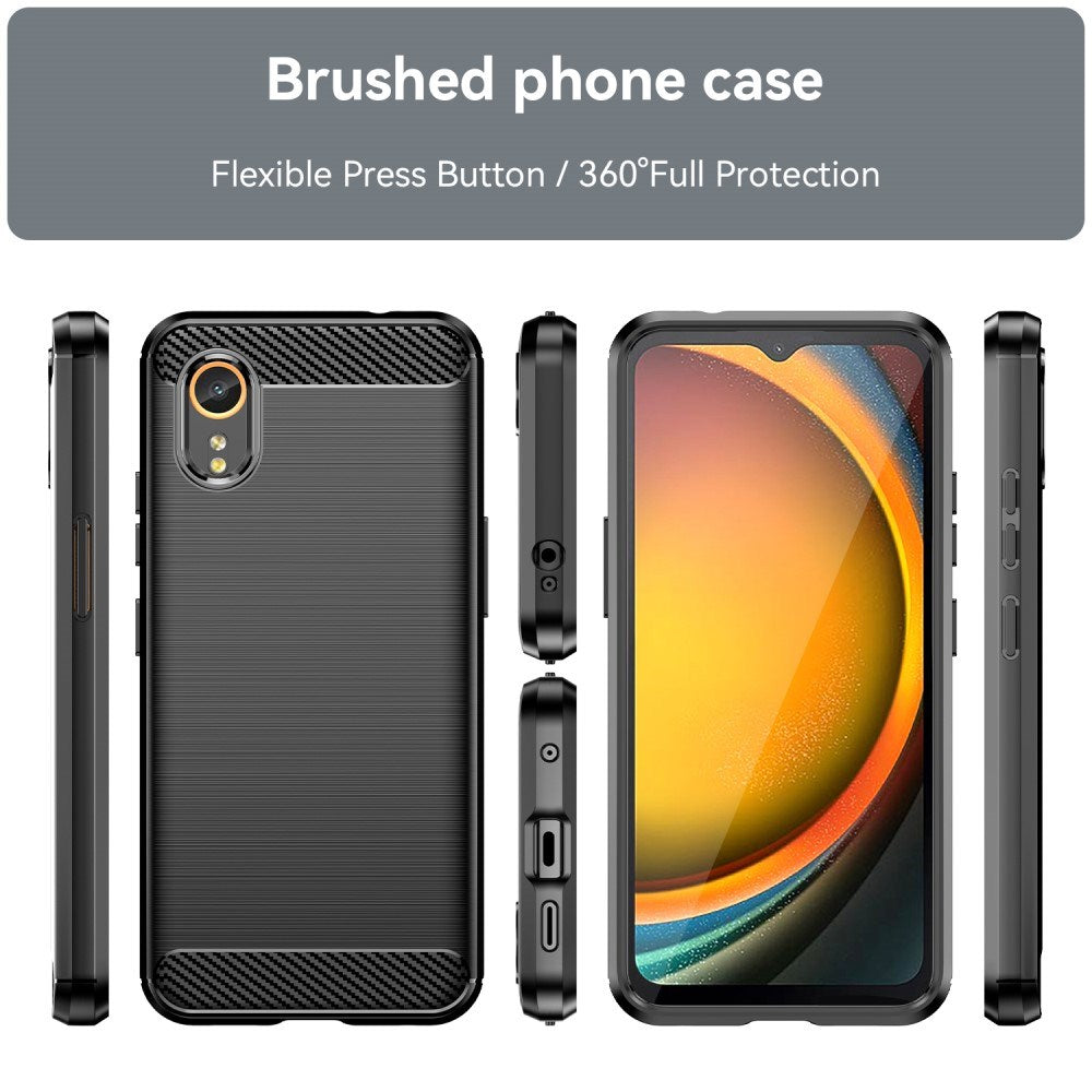 EIDERWOOD Samsung Galaxy Xcover 7 Brushed Carbon Fiber Fleksibelt Plastik Cover - Sort