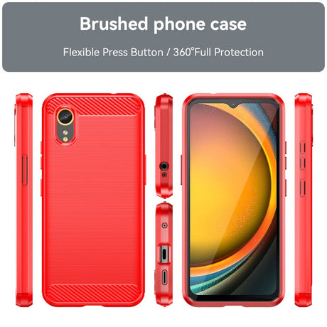 EIDERWOOD Samsung Galaxy Xcover 7 Brushed Carbon Fiber Fleksibelt Plastik Cover - Rød
