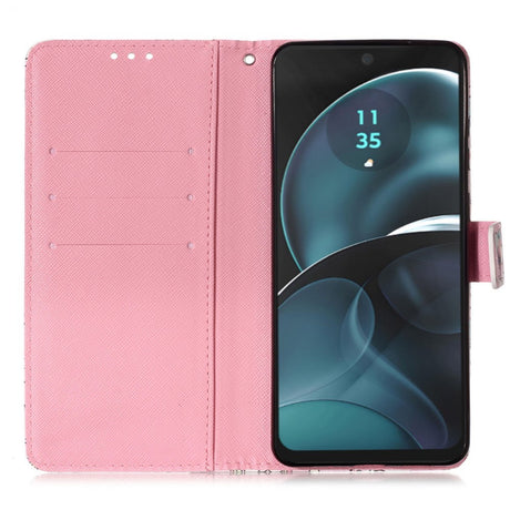 EIDERWOOD Motorola Moto G Play (2024) Læder Flip Cover m. Motiv, Pung & Strop - Blomst